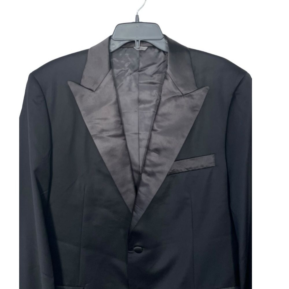 NWOT Indochino | Mens Black Satin Trim Tuxedo Suit Blazer 48R - Picture 5 of 12